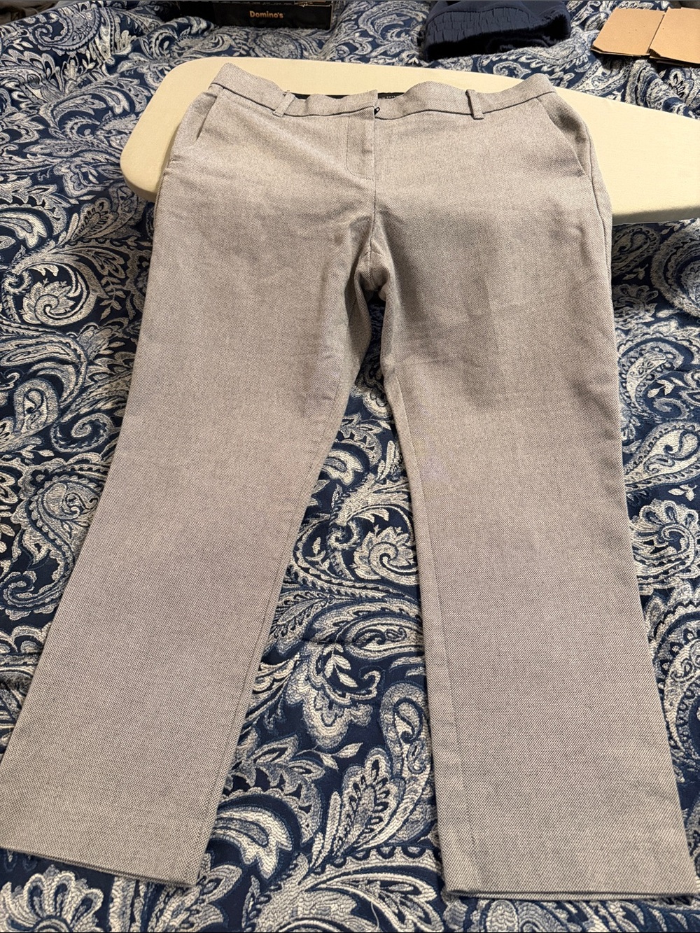 Ann Taylor Gray Straight-Leg Trousers